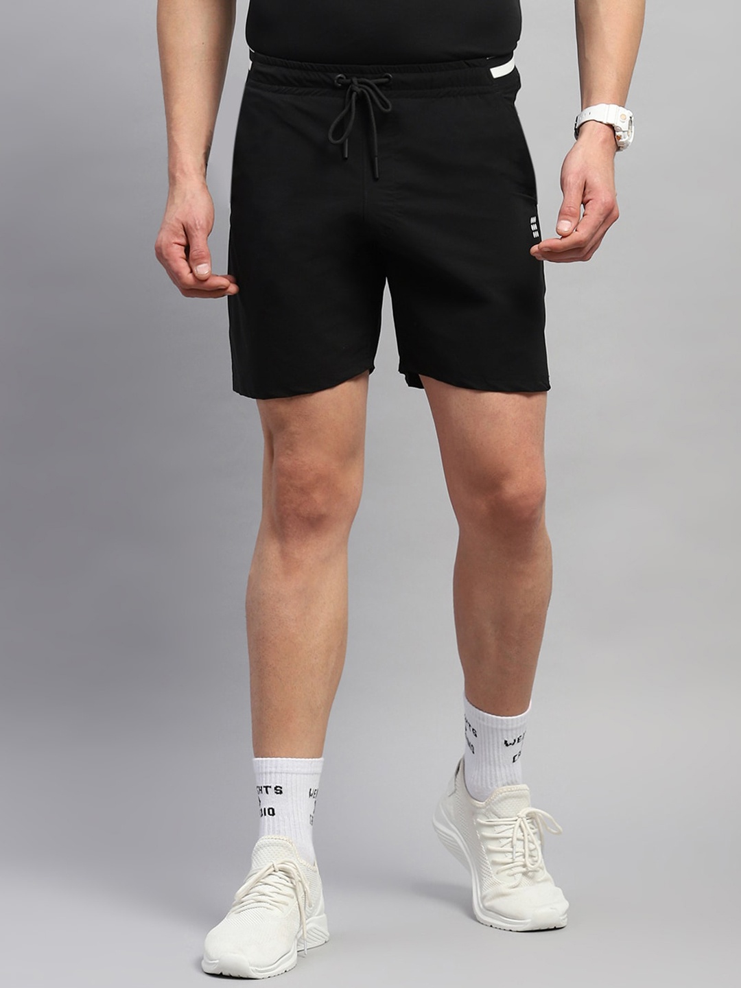 

rock.it Men Summer Mid Rise Sports Shorts, Black