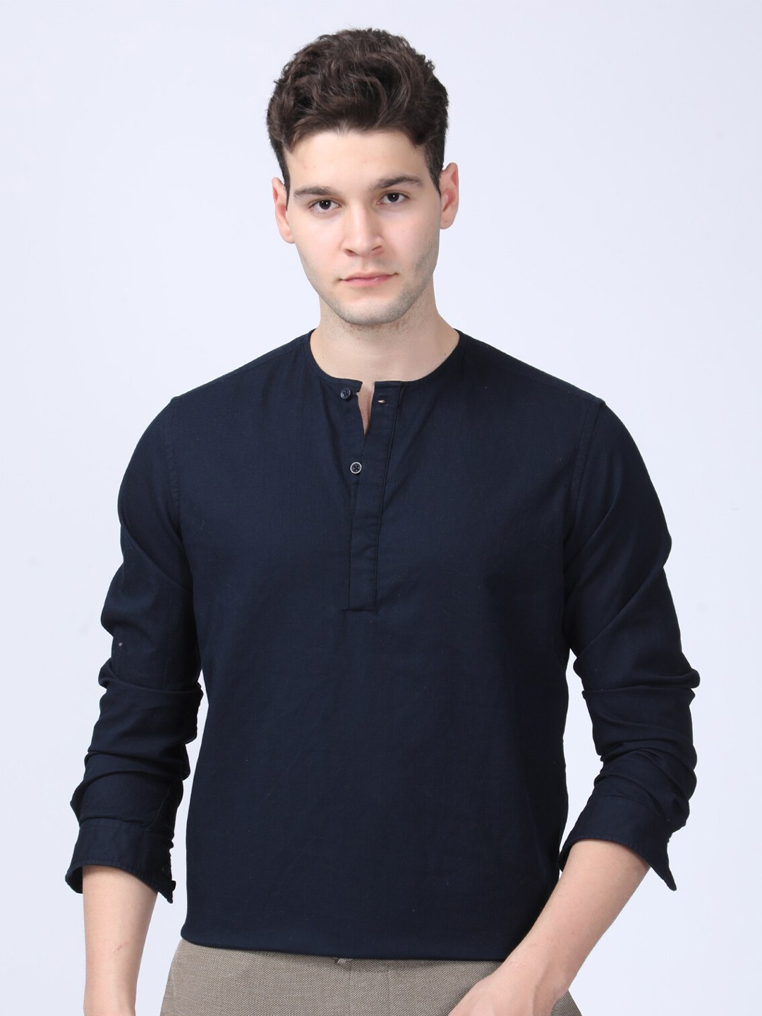 

POE Smart Slim Fit Cotton Opaque Casual Shirt, Navy blue