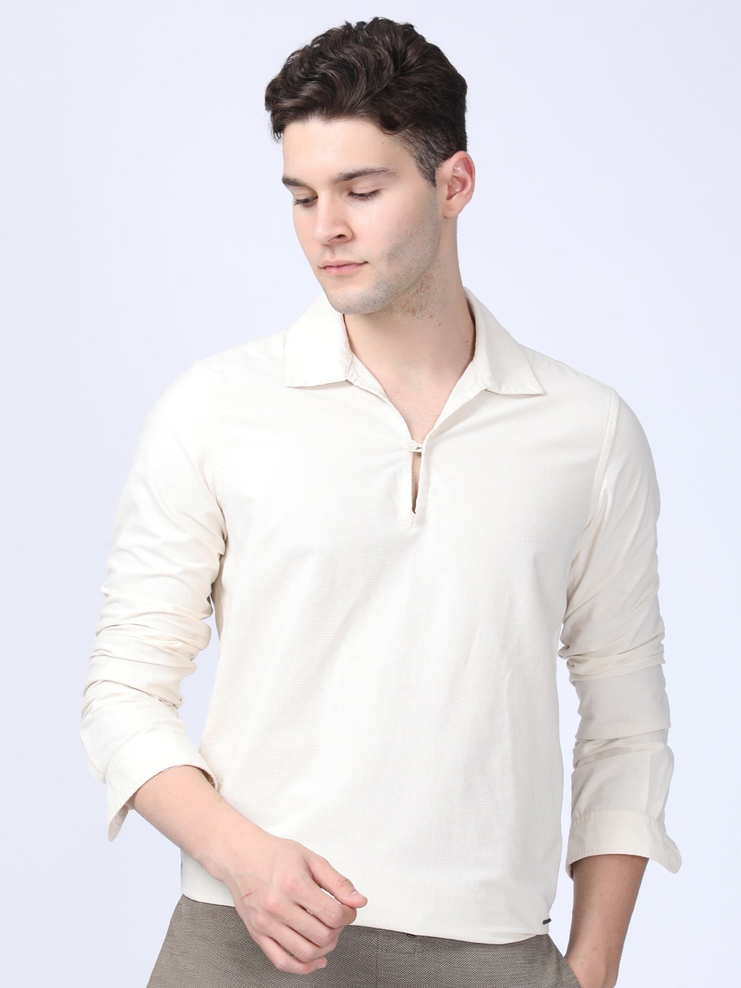 

POE Smart Slim Fit Cotton Casual Shirt, Off white