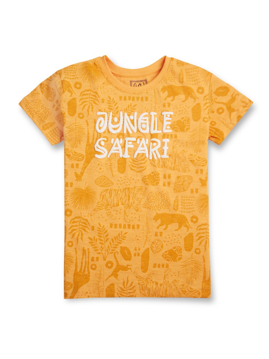 

Gini and Jony Boys Typography Printed Round Neck T-shirt, Yellow