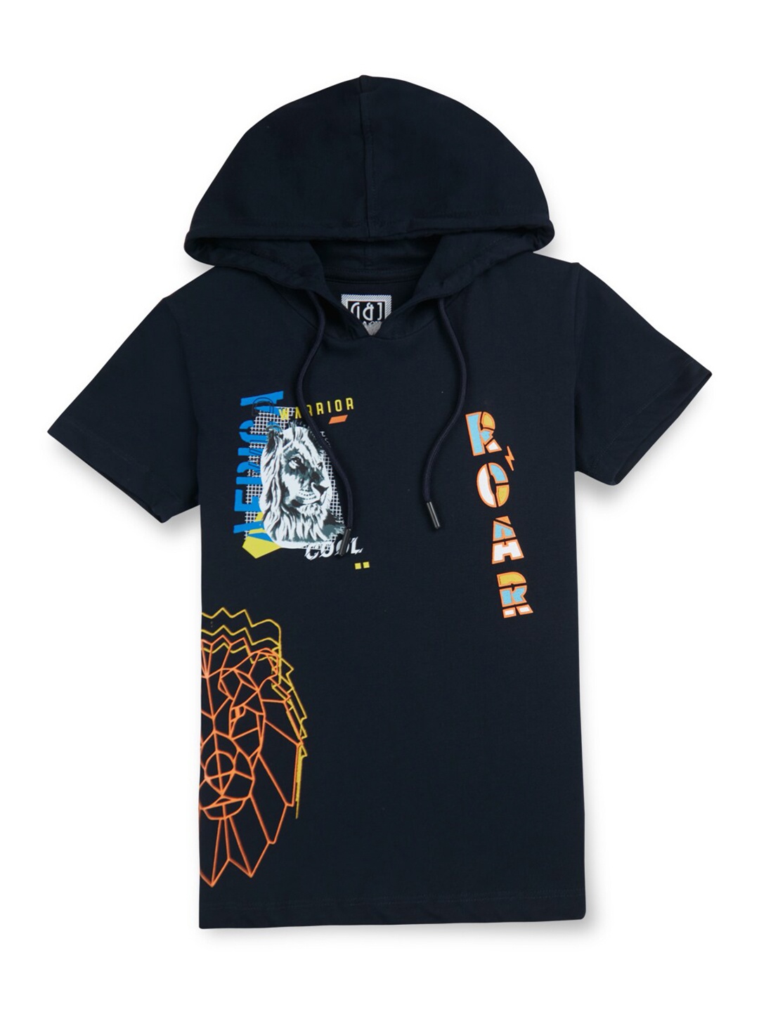 

Gini and Jony Boys Graphic Printed Cotton Hood T-shirt, Blue