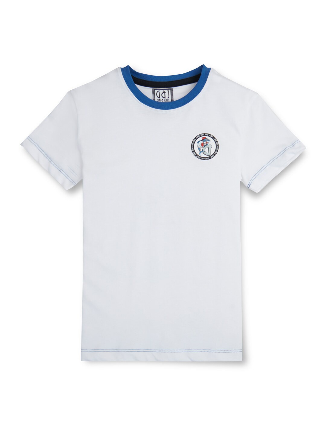 

Gini and Jony Boys Round Neck Short Sleeves Cotton T-shirt, White