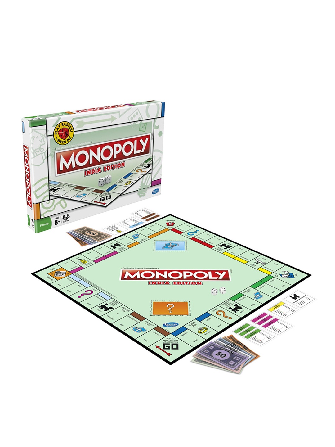 

MONOPOLY Kids Board Game for Families Toy, Green