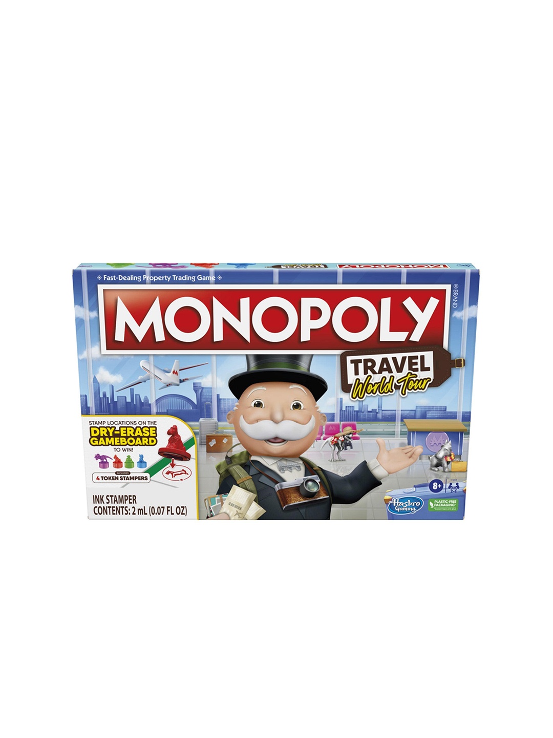 

MONOPOLY Kids Travel World Tour Board Game for Families Toy, Blue