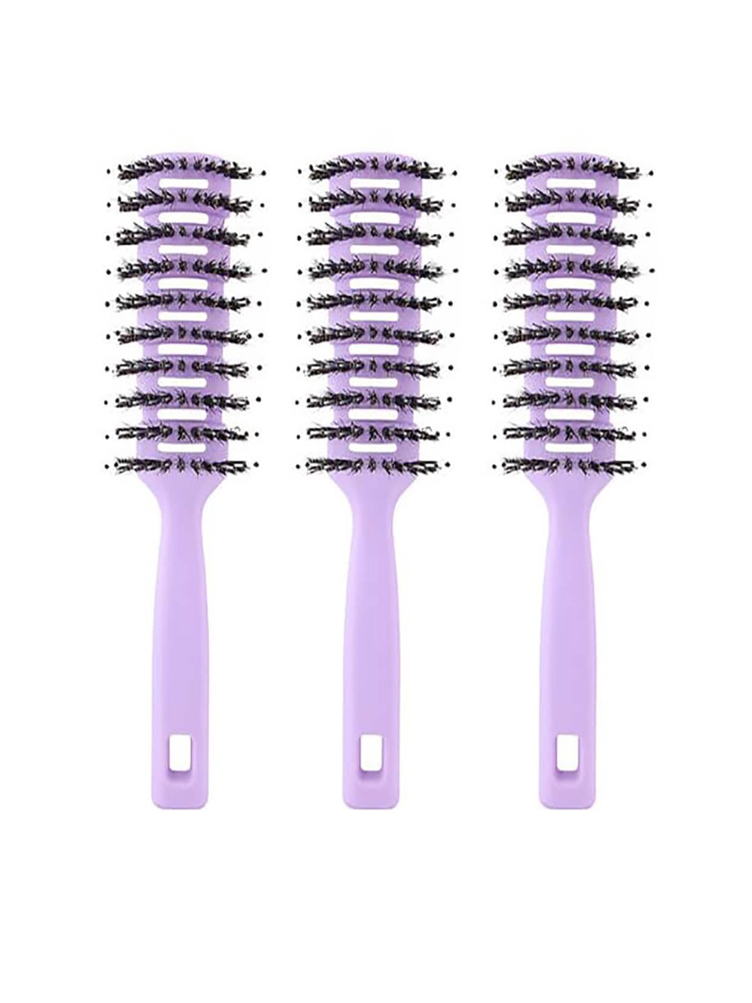 

Kuber Industries Set of 3 Flexible Bristles Vent Hair Brush for Quick Drying - Lavender