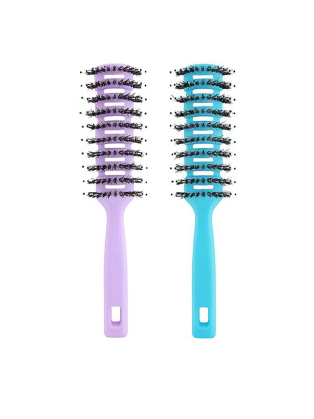 

Kuber Industries Set of 2 Flexible Bristles Hair Brush With Paddle, Blue