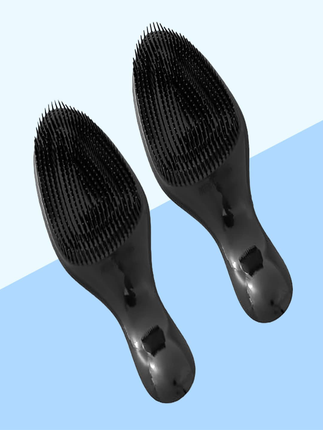 

Kuber Industries Set of 2 Detangle Flexible Bristles Hair Brush, Black