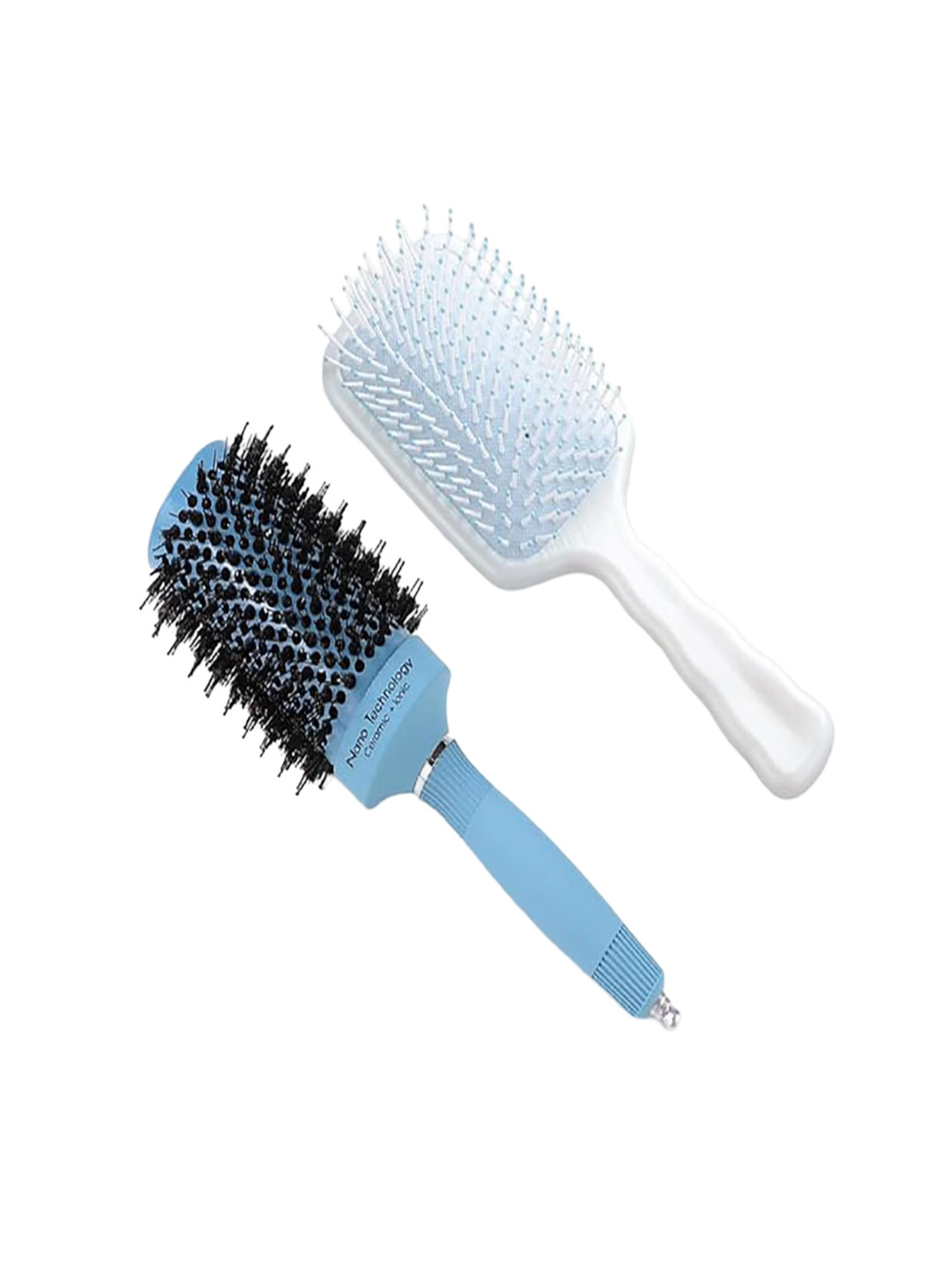 

Kuber Industries Set of 2 Flexible Bristles Hair Brush With Paddle, Blue