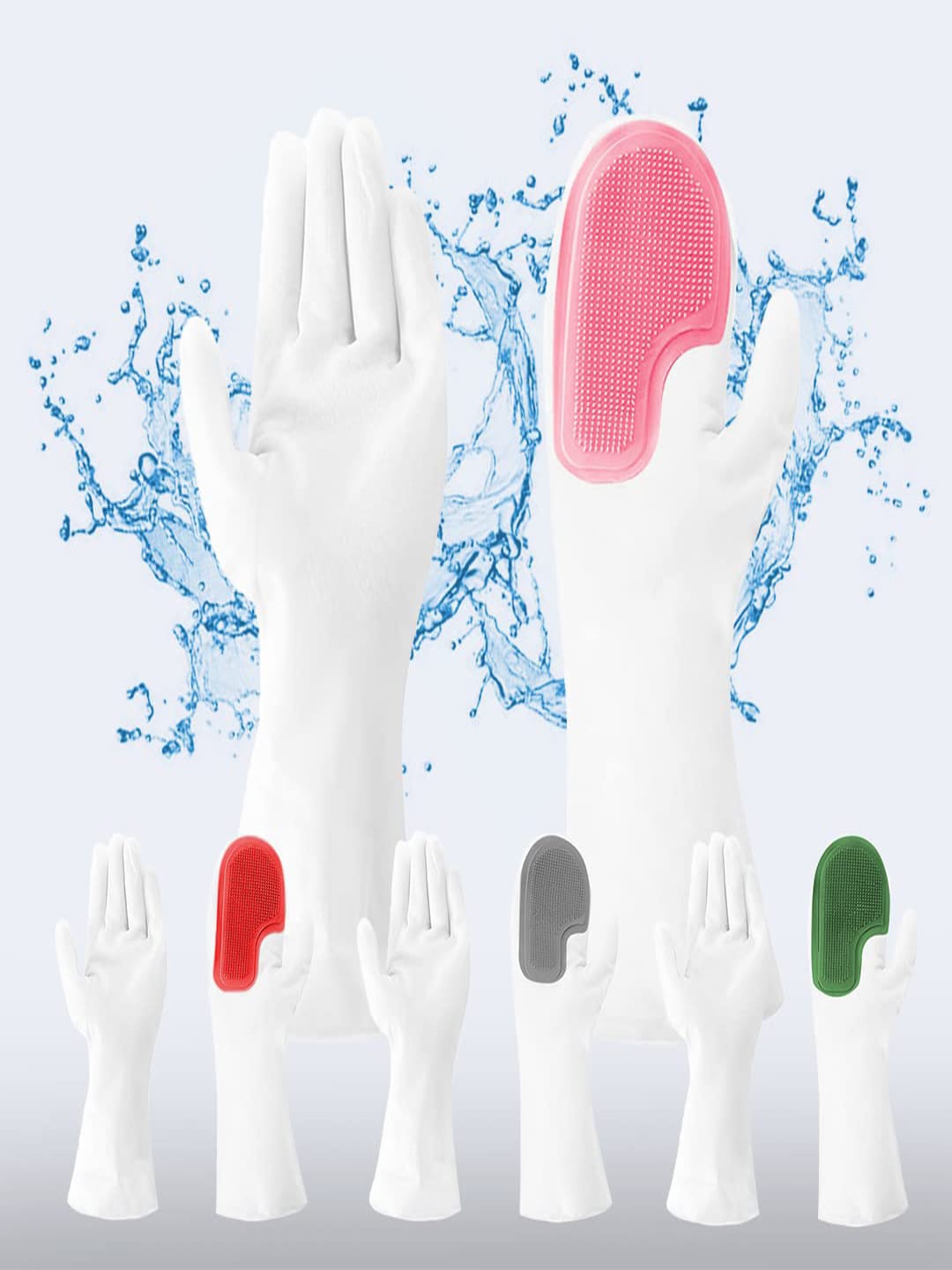 

Kuber Industries Pink & White Silicon Non-Slippery & Durable Kitchen Gloves