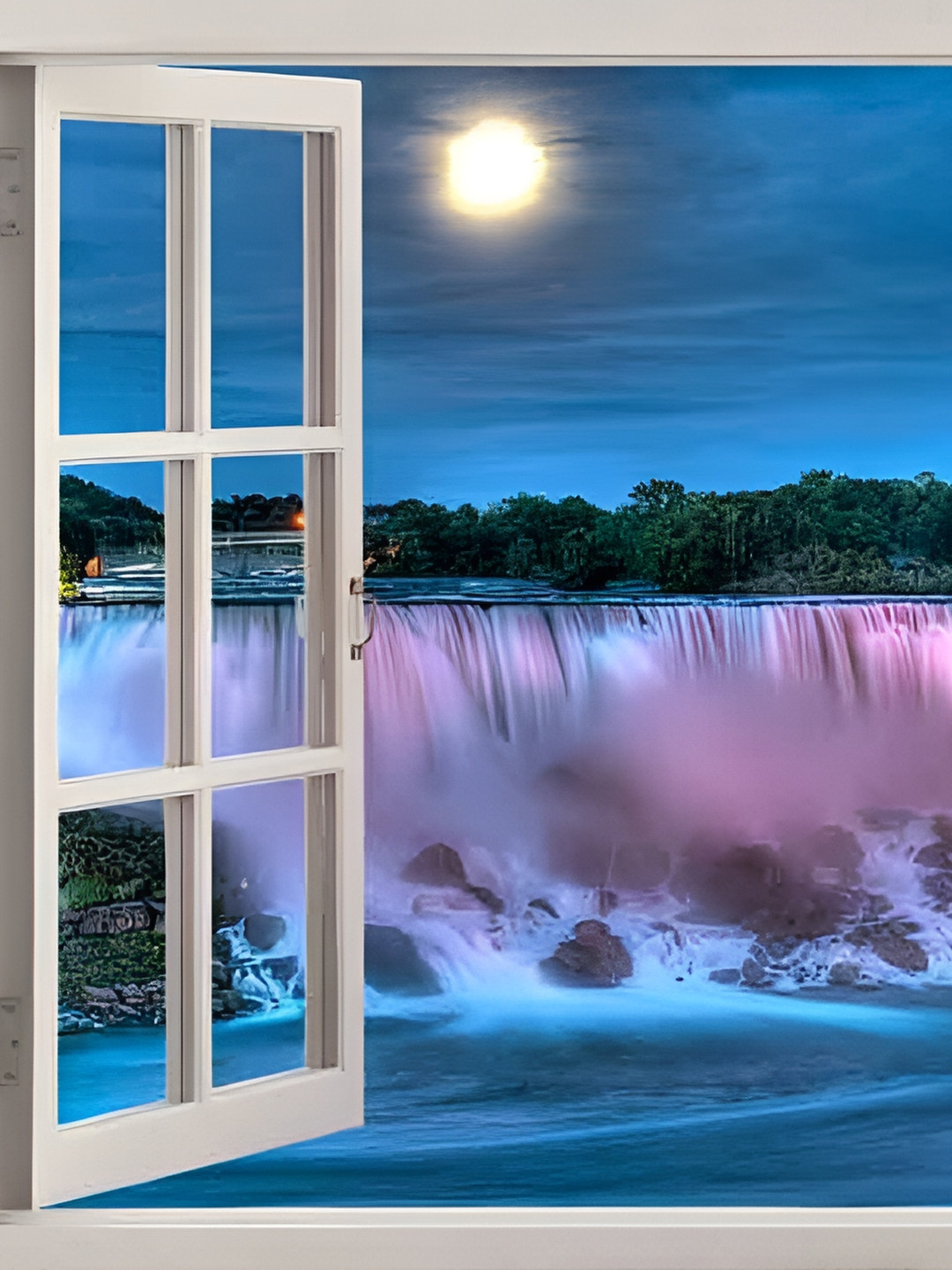 

Wallpics Blue & Pink Printed High Quality Waterproof Wall Sticker