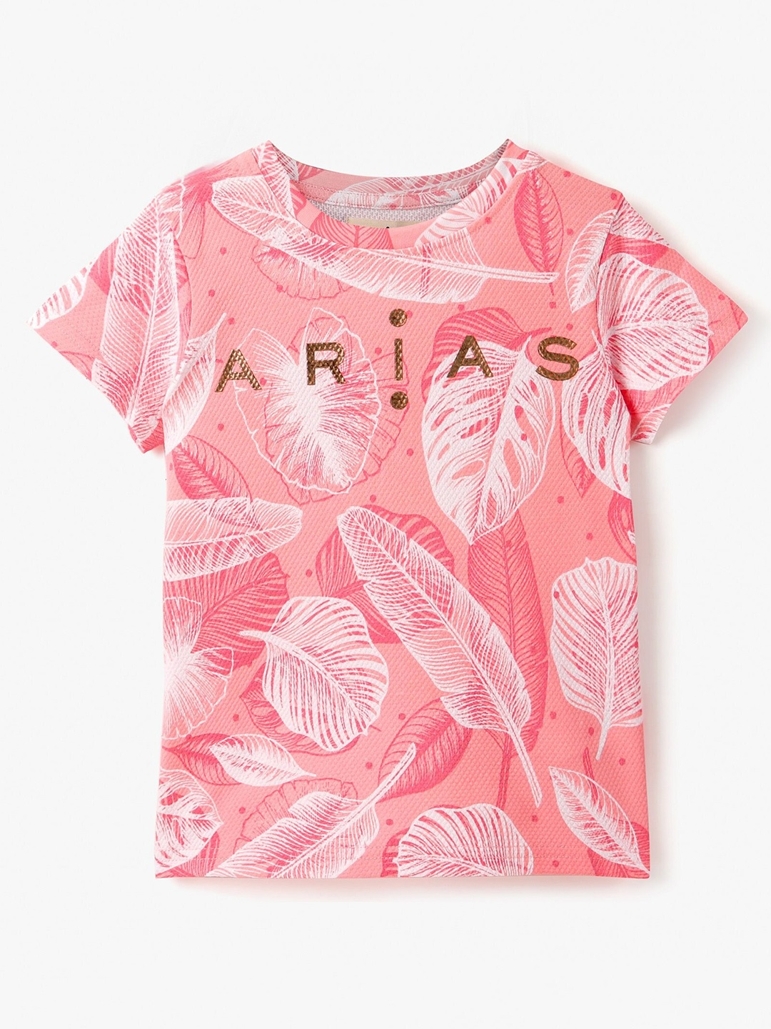 

ARIAS By LARA DUTTA Girls Graphic Printed Cotton T-shirt, Pink