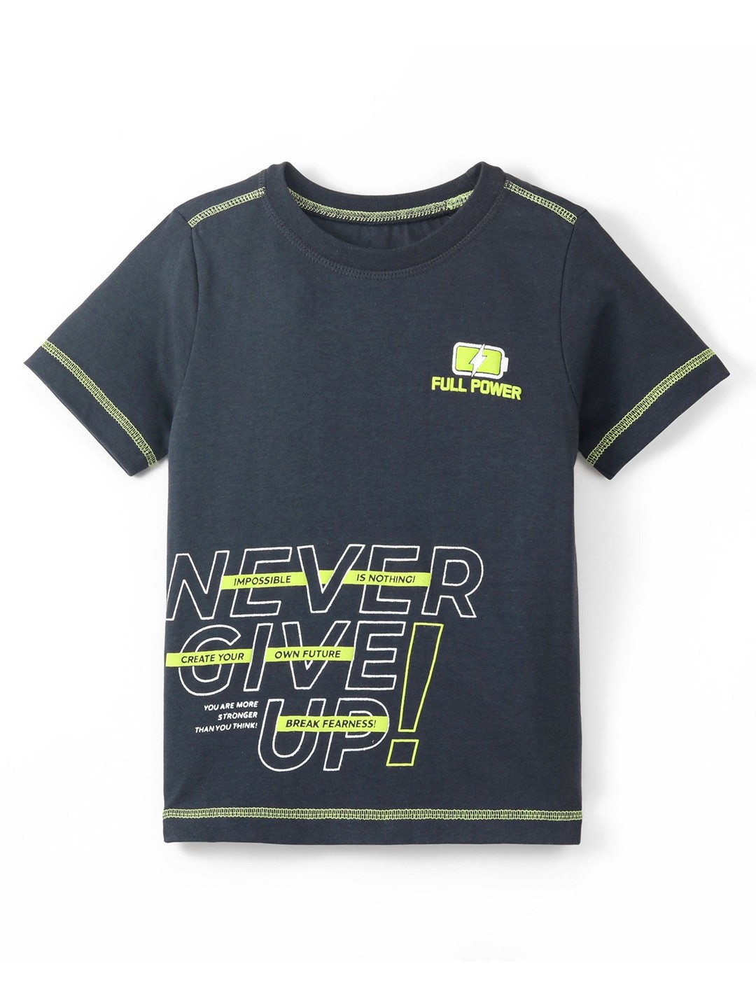 

ARIAS By LARA DUTTA Boys Typography Printed Cotton T-shirt, Grey