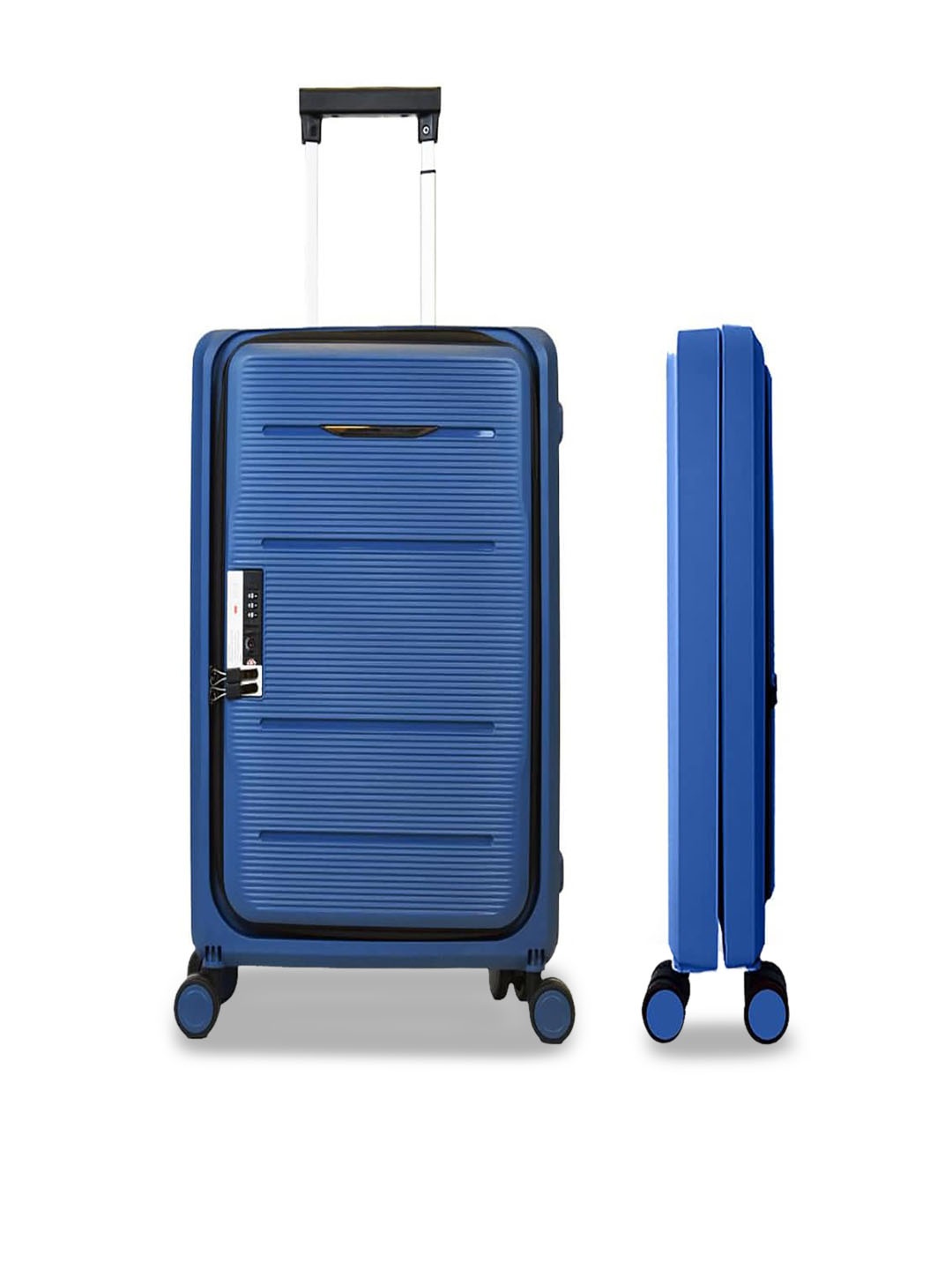 

Kuber Industries Textured Hard-Sided Cabin Trolley Bag 50.8 cm, Blue