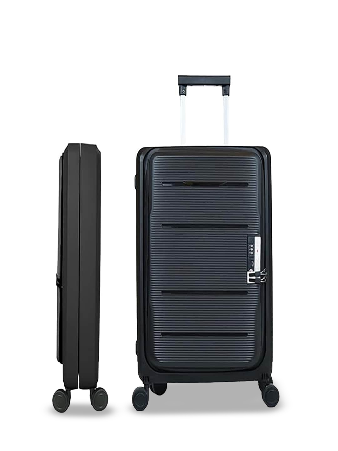 

Kuber Industries Textured Hard-Sided Trolley Suitcases 50.8 cm, Black