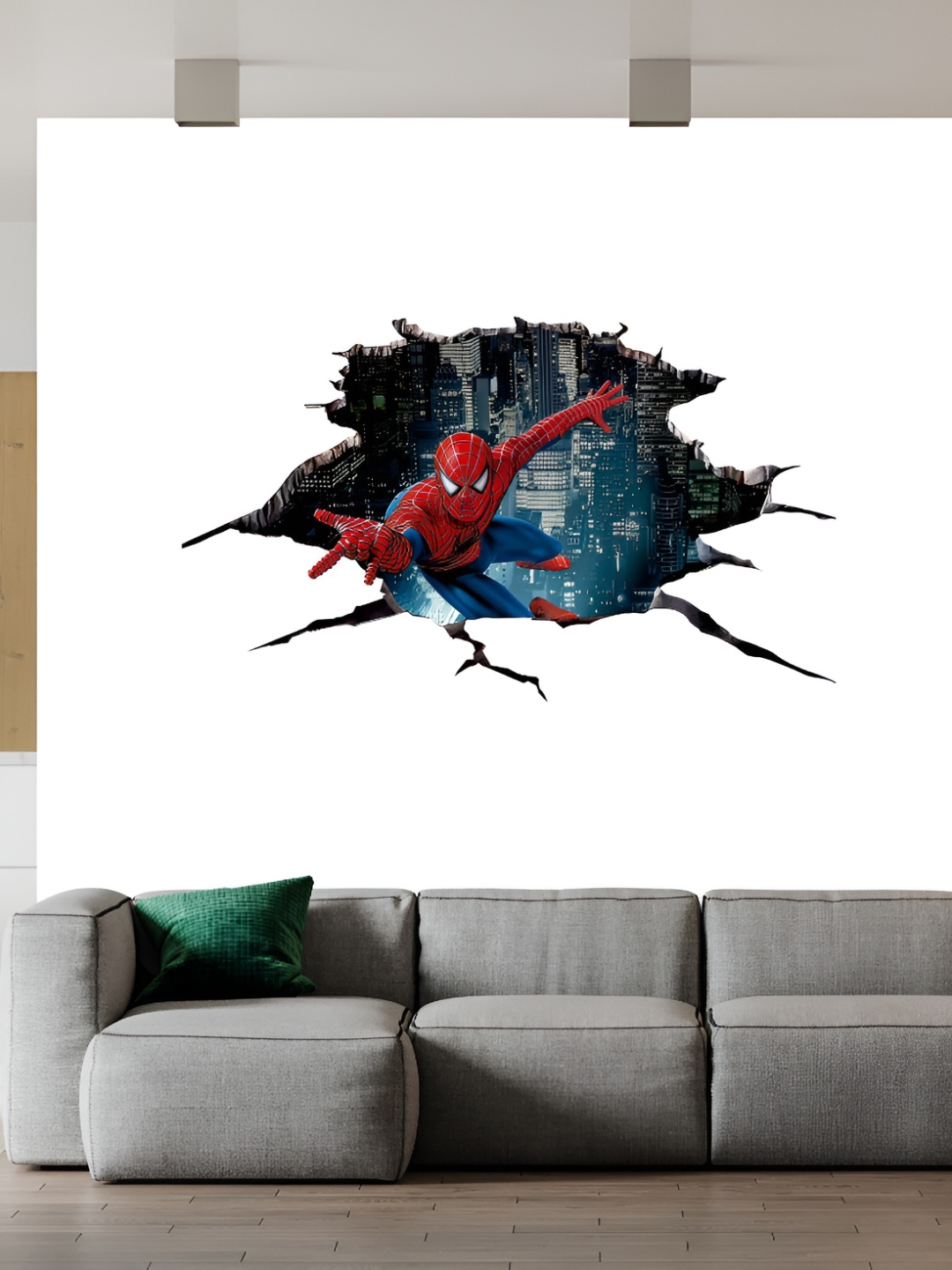 

Wallpics White & Blue Spiderman Printed Wall Poster
