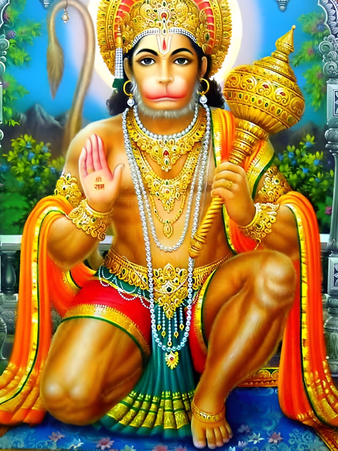 

Wallpics Gold-Toned & Orange Religious Paper Paintings Wall Art