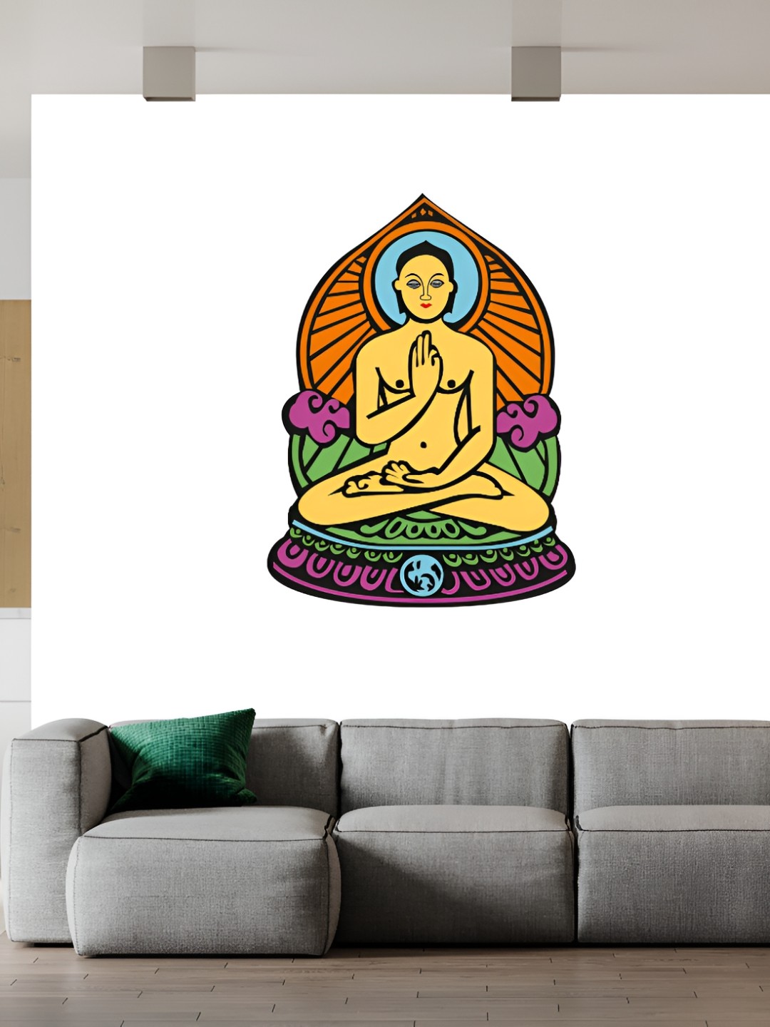 

Wallpics Yellow & Green Printed High Quality Waterproof Wall Sticker