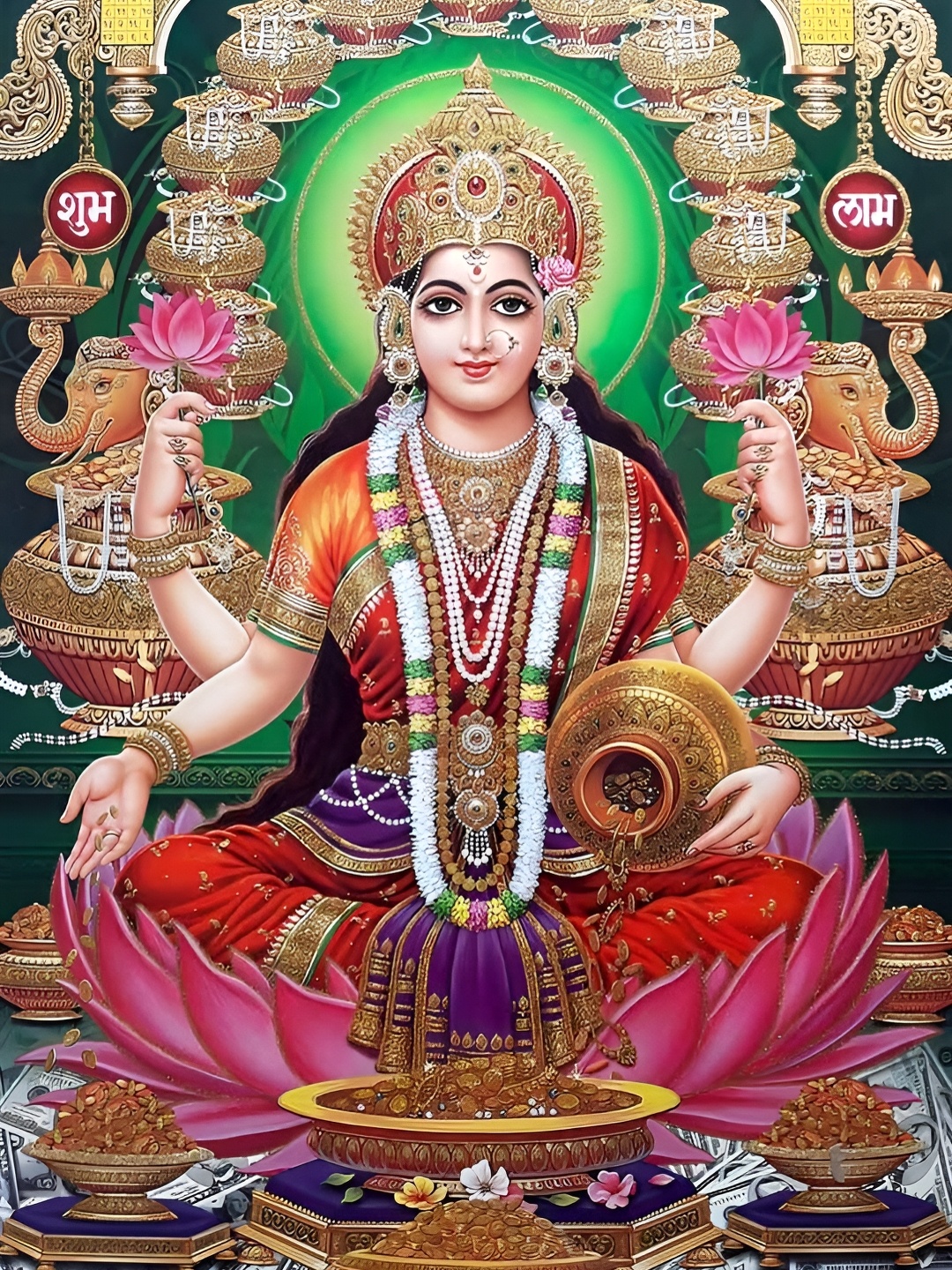 

Wallpics Green & Red Printed High Quality Religious Waterproof Wall Poster