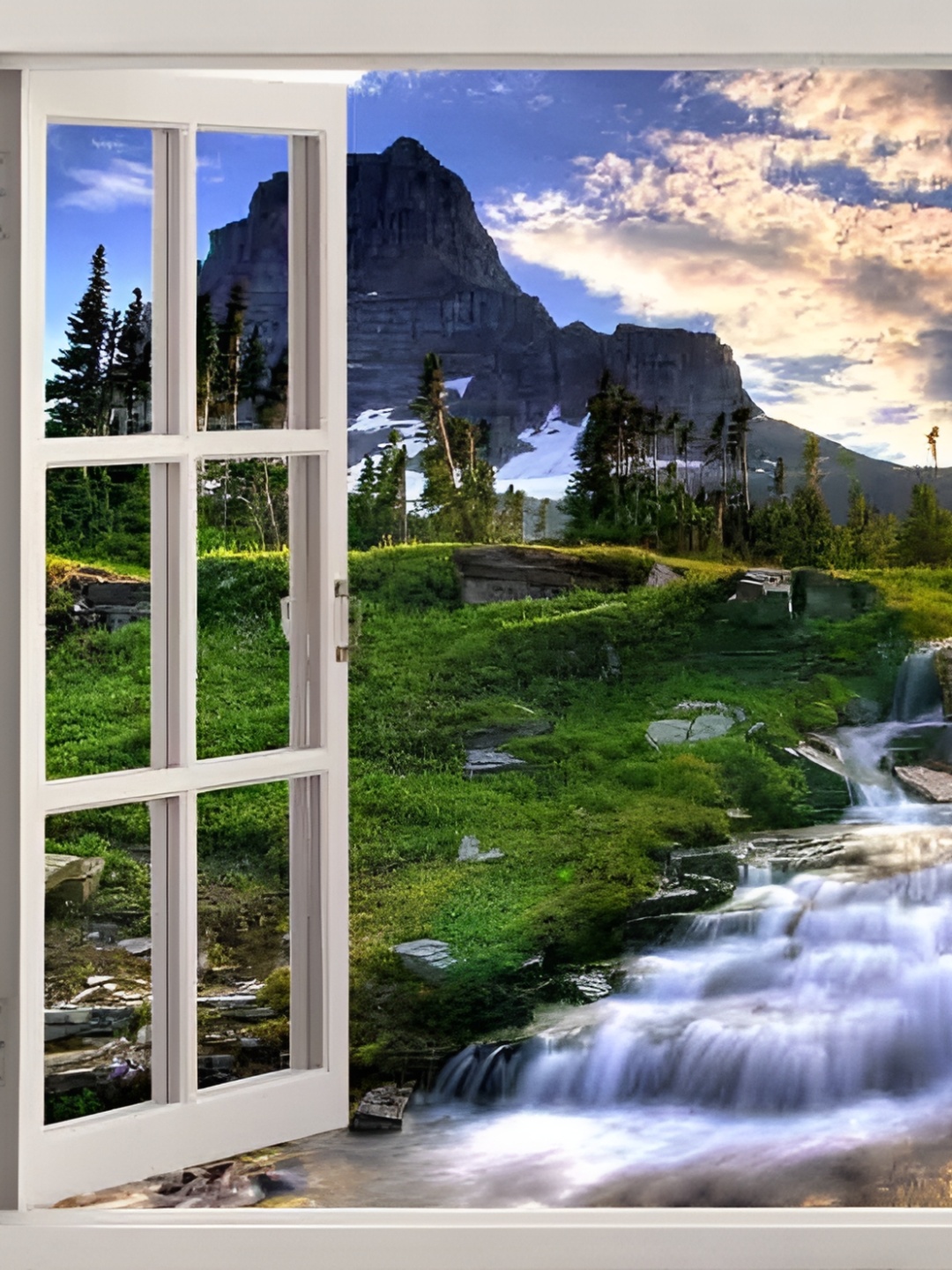 

Wallpics Green & White Printed High Quality Waterproof Wall Poster