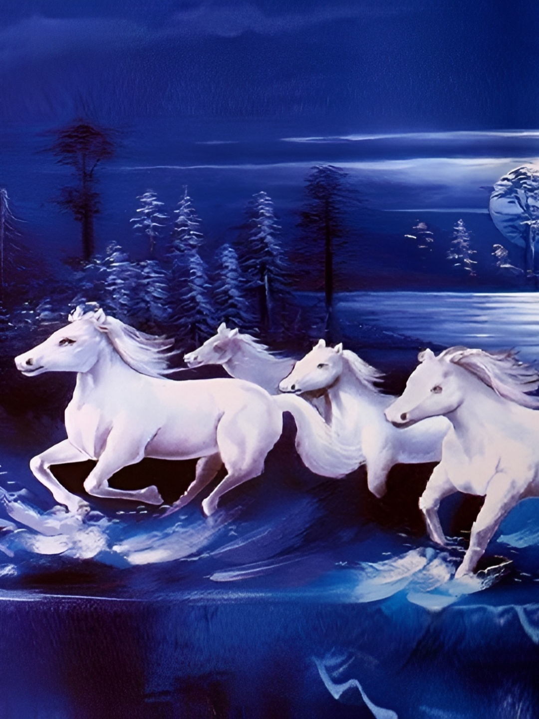 

Wallpics Blue & White Printed Waterproof Wall Poster