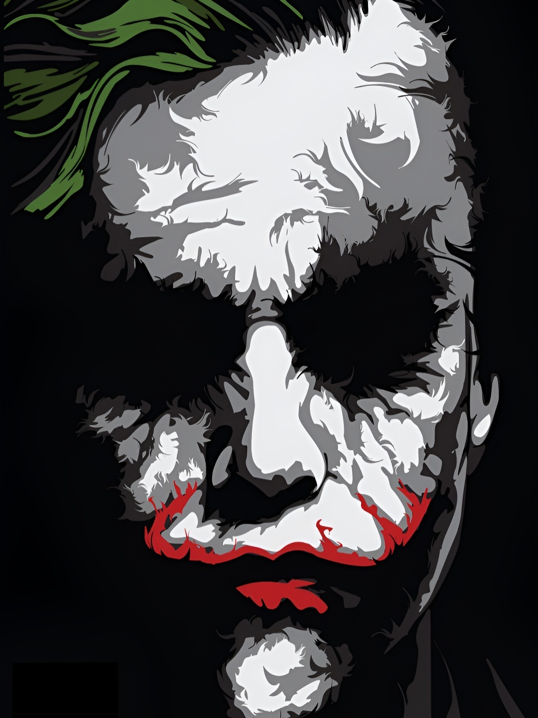 

Wallpics Black & Green Printed Wall Poster, White