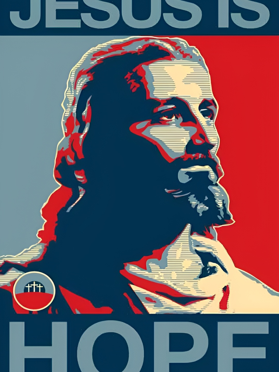

Wallpics Blue & Red Painting Wall Poster