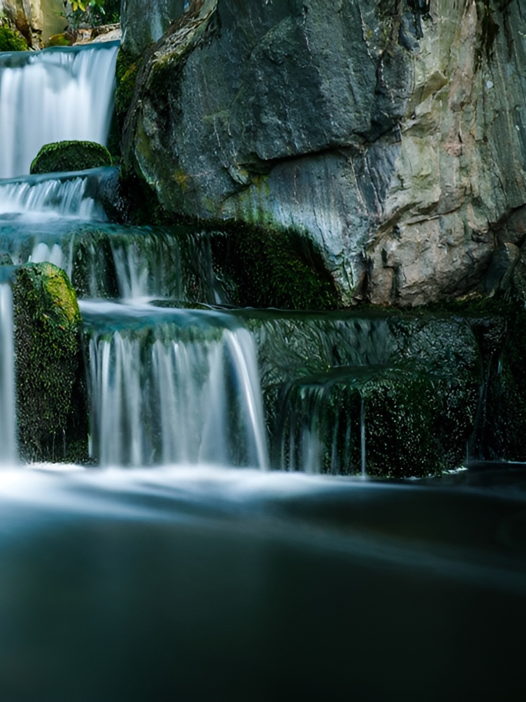 

Wallpics Green & White Waterfall Printed Wall Poster