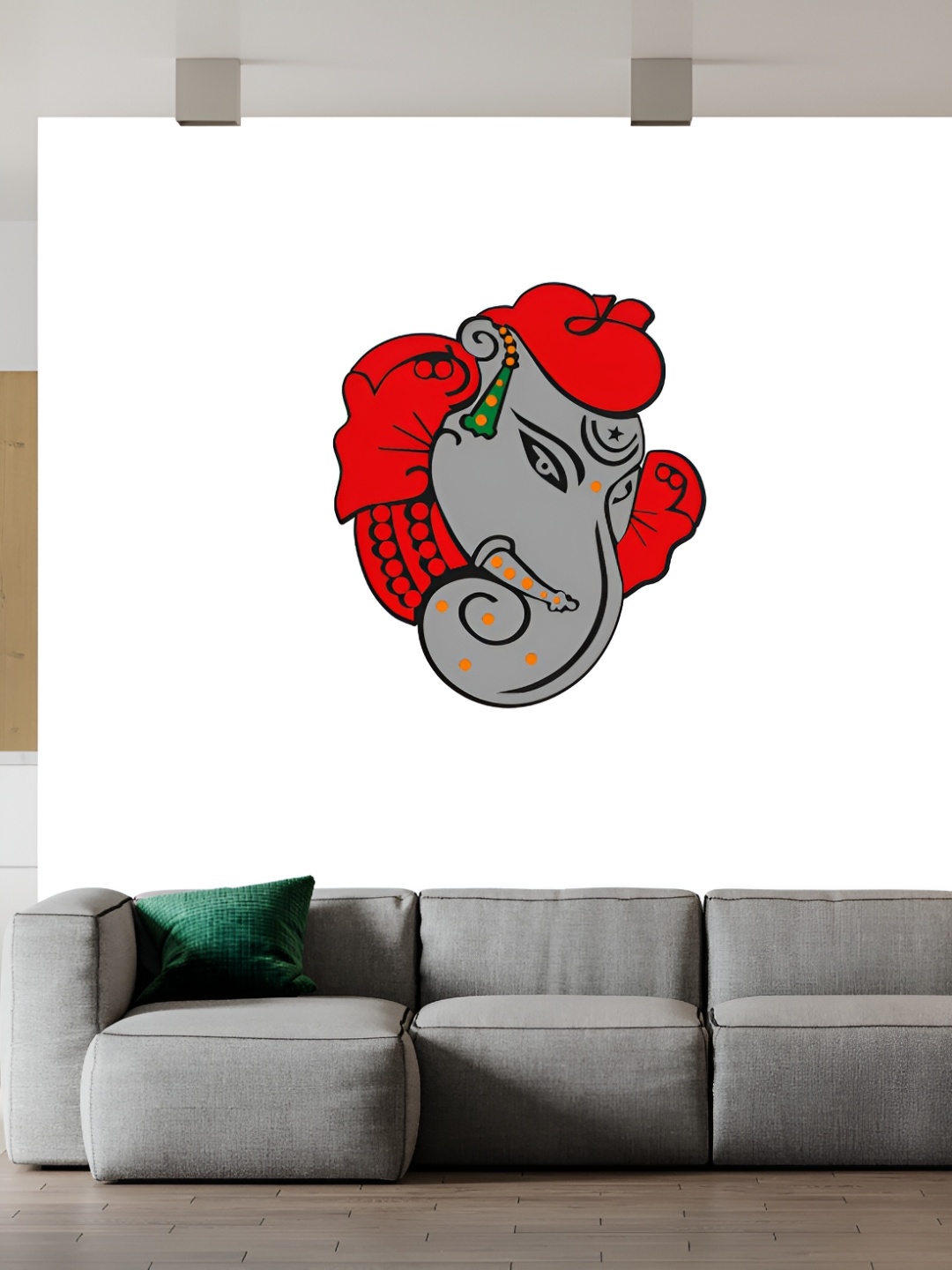 

Wallpics Grey & Red Printed Waterproof Wall Poster