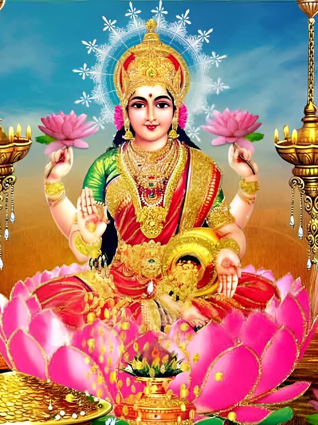 

Wallpics Red & Pink Religious Printed Wall Poster