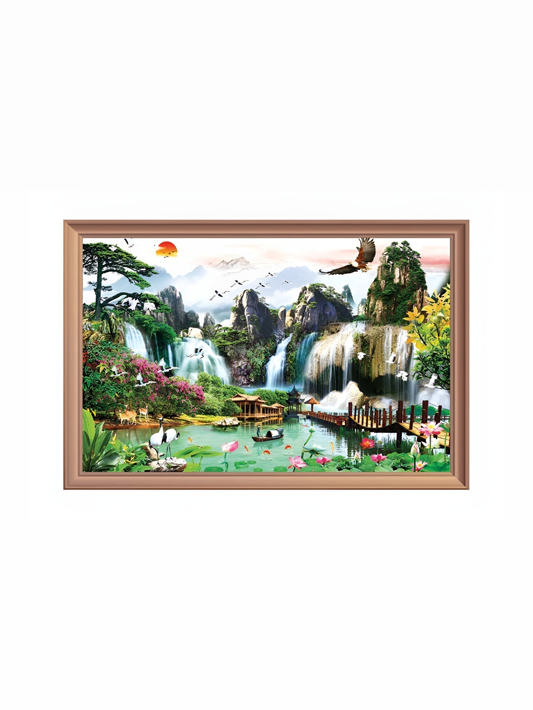 

Wallpics White & Green Printed Waterproof Wall Sticker