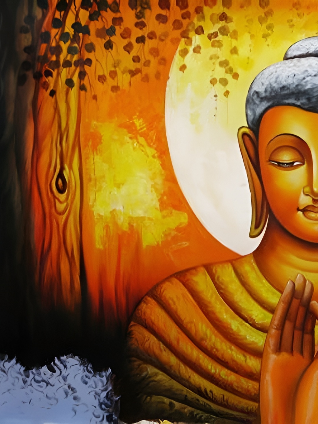 

Wallpics Brown & Grey Buddha Printed Religious Waterproof Wall Poster