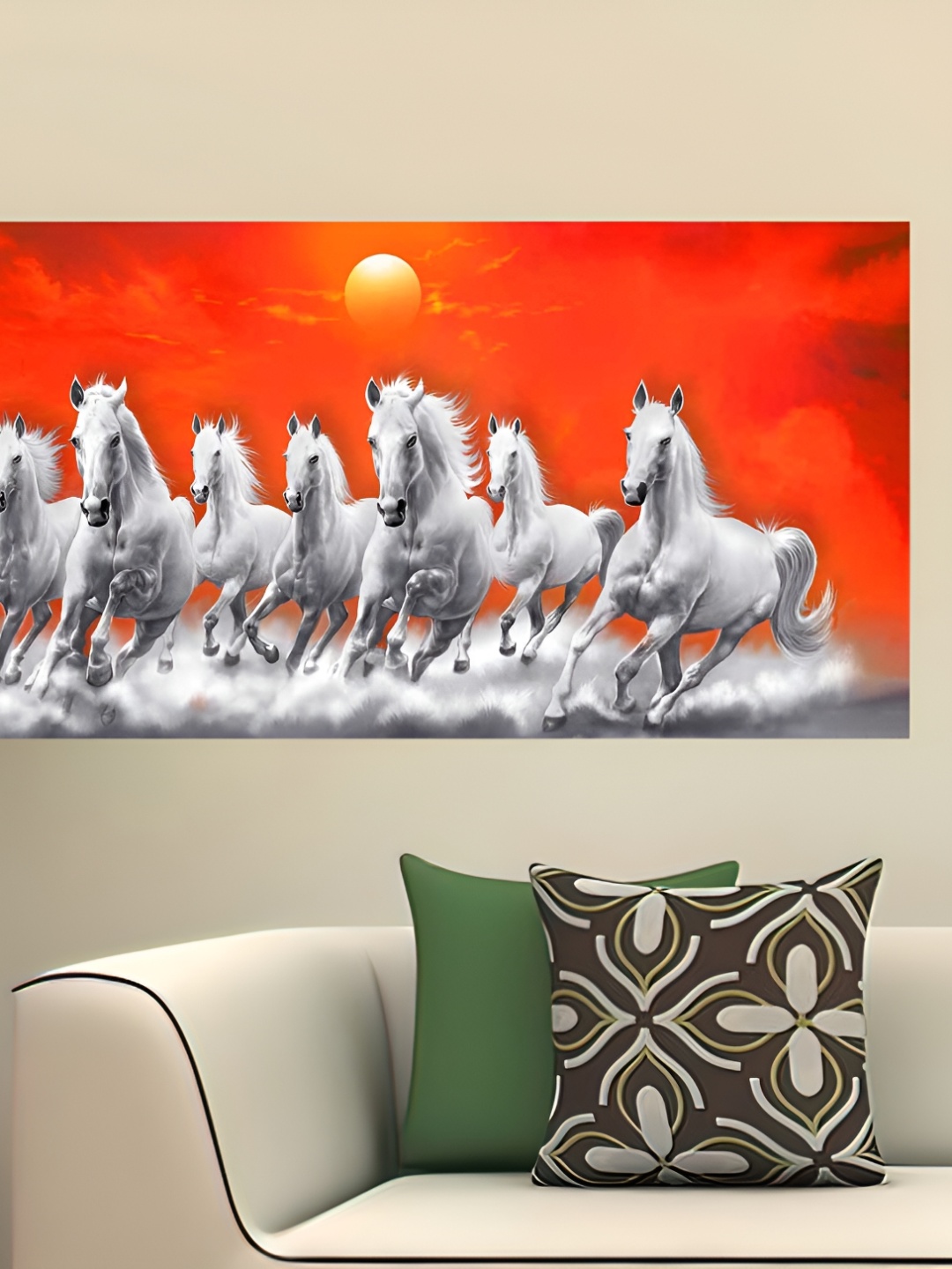 

Wallpics Orange & White Birds and Animals Paper Painting Wall Sticker