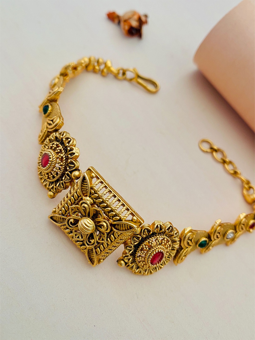 

Sangria Gold-Plated Stone Studded Armlet