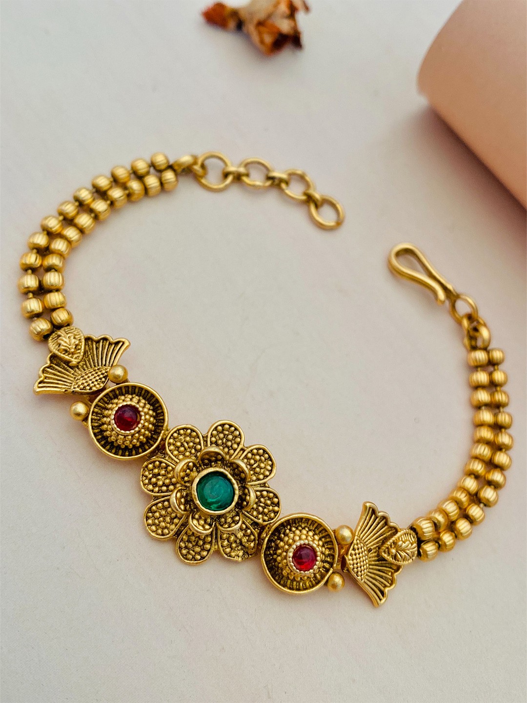 

Sangria Gold-Plated Stone Studded Armlet