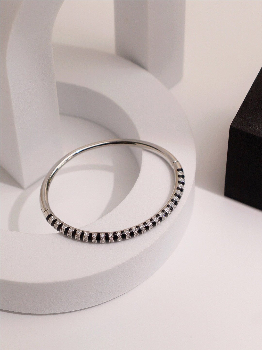 

CURIO COTTAGE Rhodium-Plated Kada Bracelet, Silver