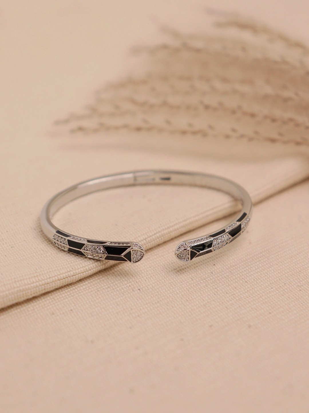 

CURIO COTTAGE Rhodium-Plated Midnight Magic Cuff Bracelet, Silver