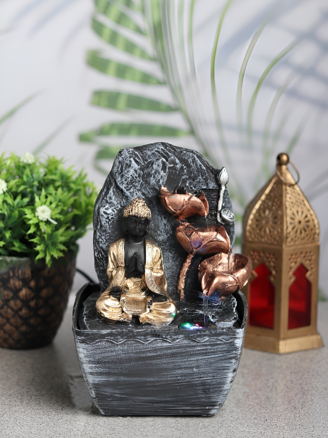 

VIVARS CRAFT Black & Brown Textured Indoor Water Fountain