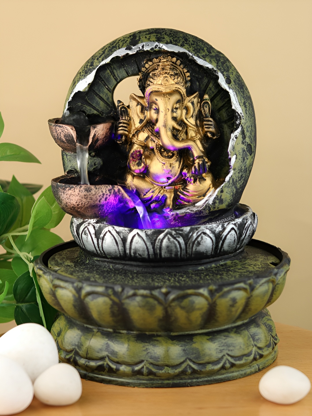 

VIVARS CRAFT Green Ganesha Water Fountain