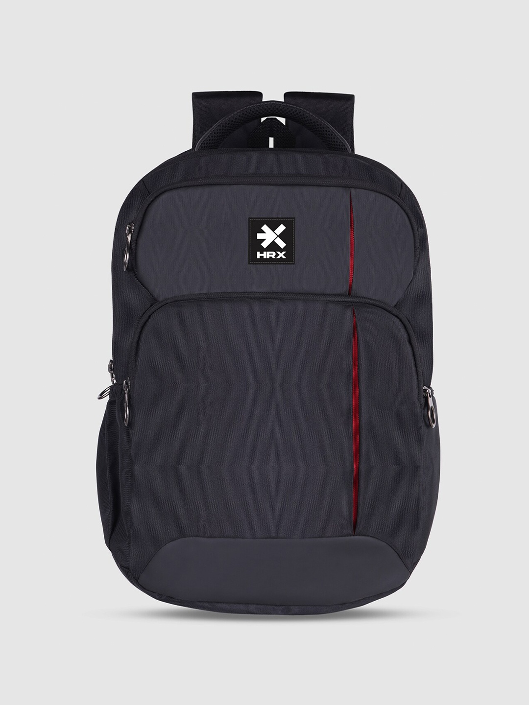 

HRX by Hrithik Roshan Unisex Black Backpack with Reflective Strip & Rain Cover