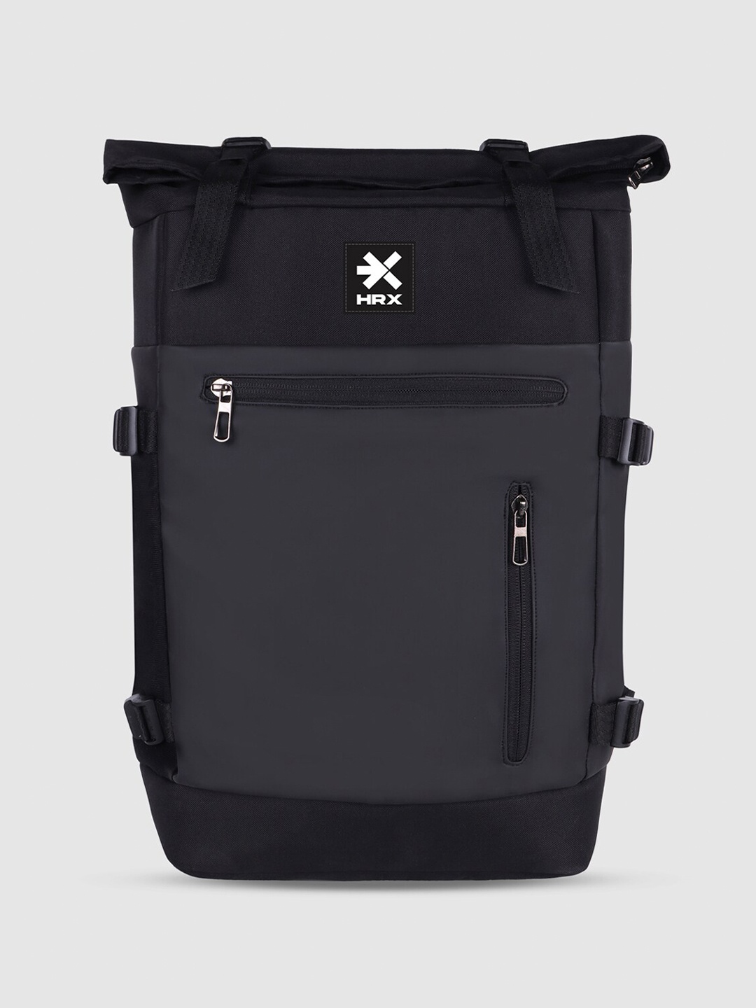 

HRX by Hrithik Roshan Unisex Black Laptop Backpack with Reflective Strip & Rain Cover