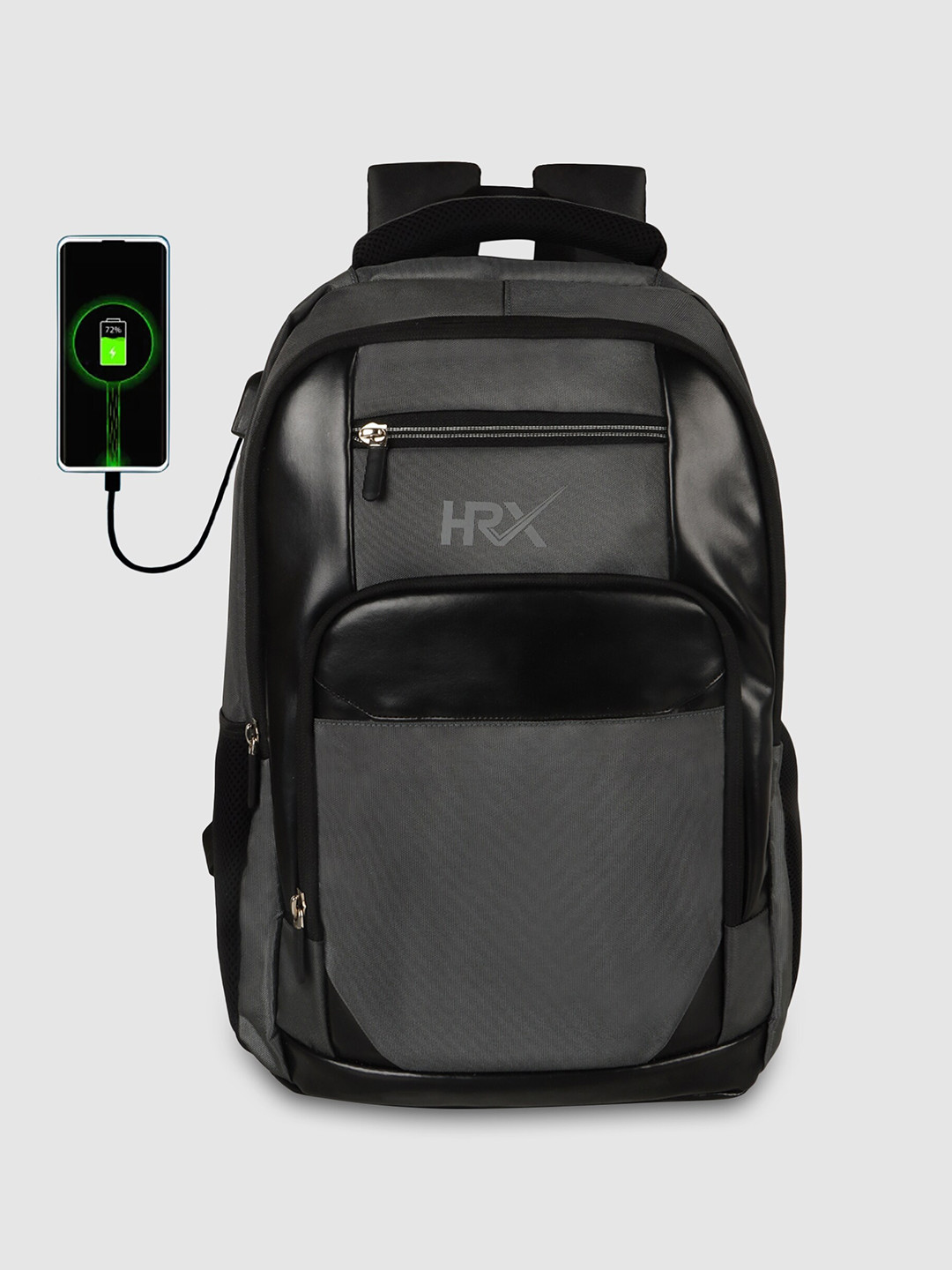 

HRX by Hrithik Roshan Unisex Grey Backpack with USB Charging Port