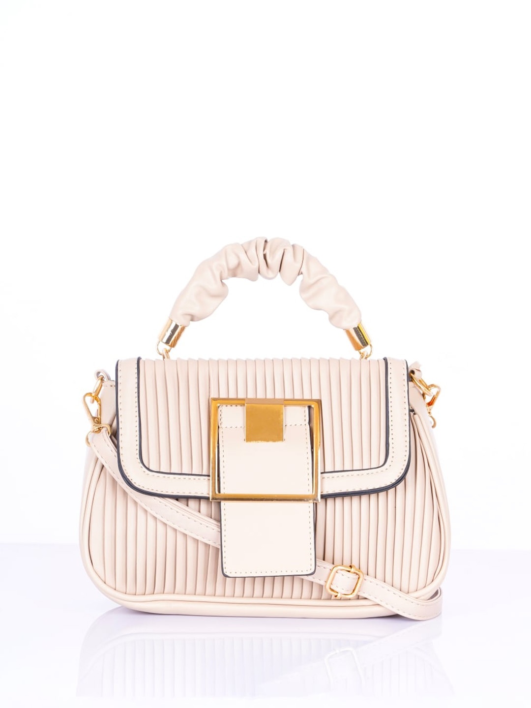 

CHRONICLE Striped Structured Sling Bag, Beige
