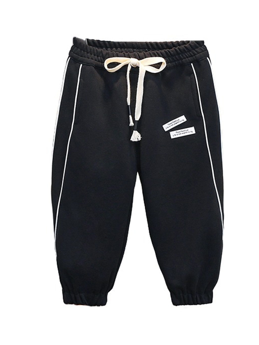 

StyleCast x Revolte Boys Black High-Rise Easy Wash Cotton Joggers Trousers