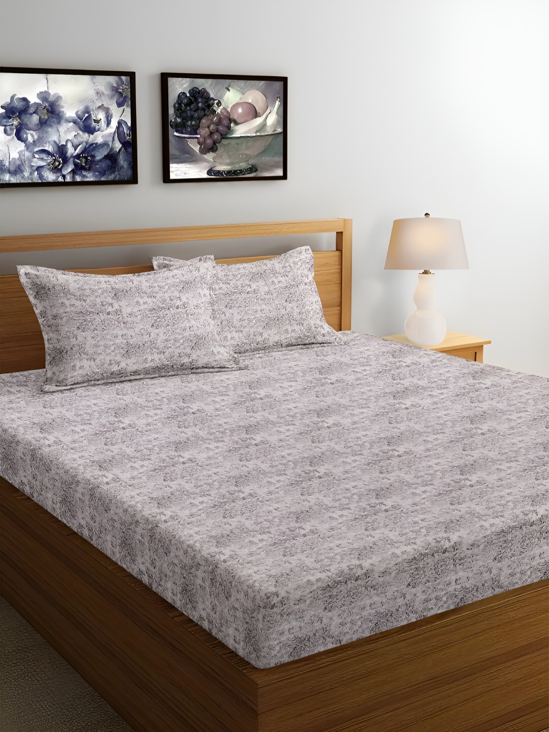 

Srijee Decors Brown Floral 350 TC Cotton King Bedsheet with 2 Pillow Covers