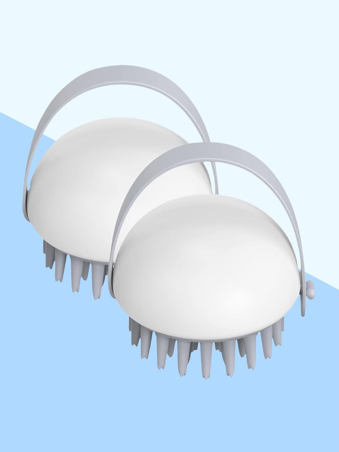 

Kuber Industries Set Of 2 Hair Massager Brush Scalp For Dandruff - White