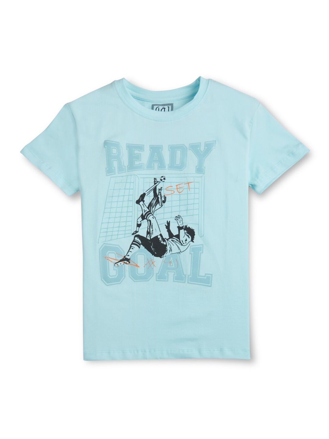 

Gini and Jony Boys Typography Printed Cotton T-shirt, Blue