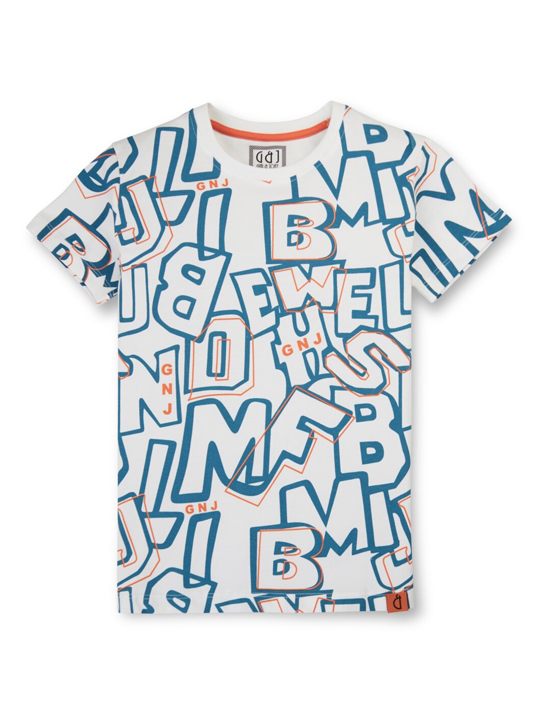 

Gini and Jony Boys Typography Printed Cotton T-shirt, White