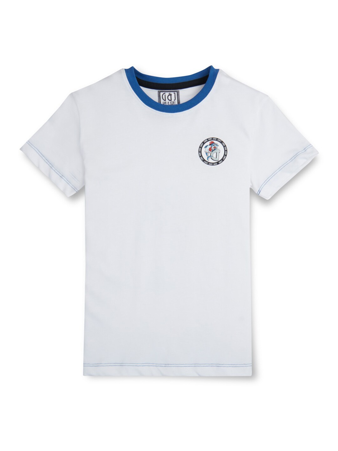 

Gini and Jony Boys Applique Cotton T-shirt, White