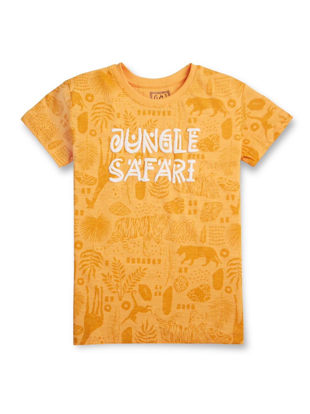 

Gini and Jony Boys Conversational Printed Applique Cotton T-shirt, Yellow