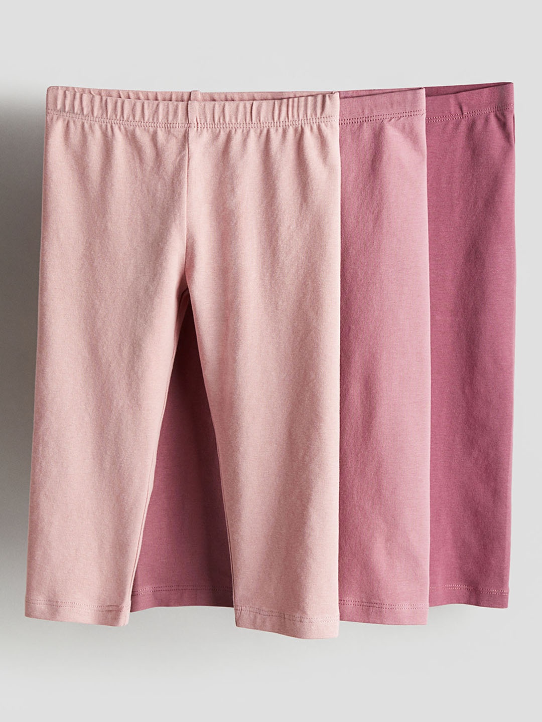 

H&M Girls 3-Pack Cotton Leggings, Pink
